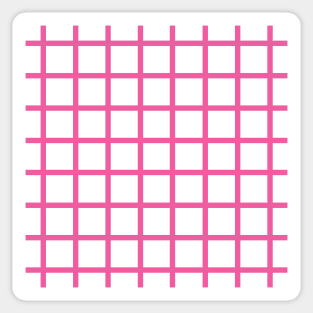 Retro style deep pink and white check Sticker